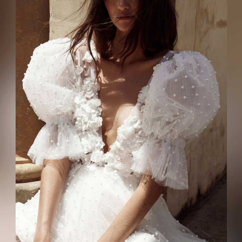 Pearl appliqué dress